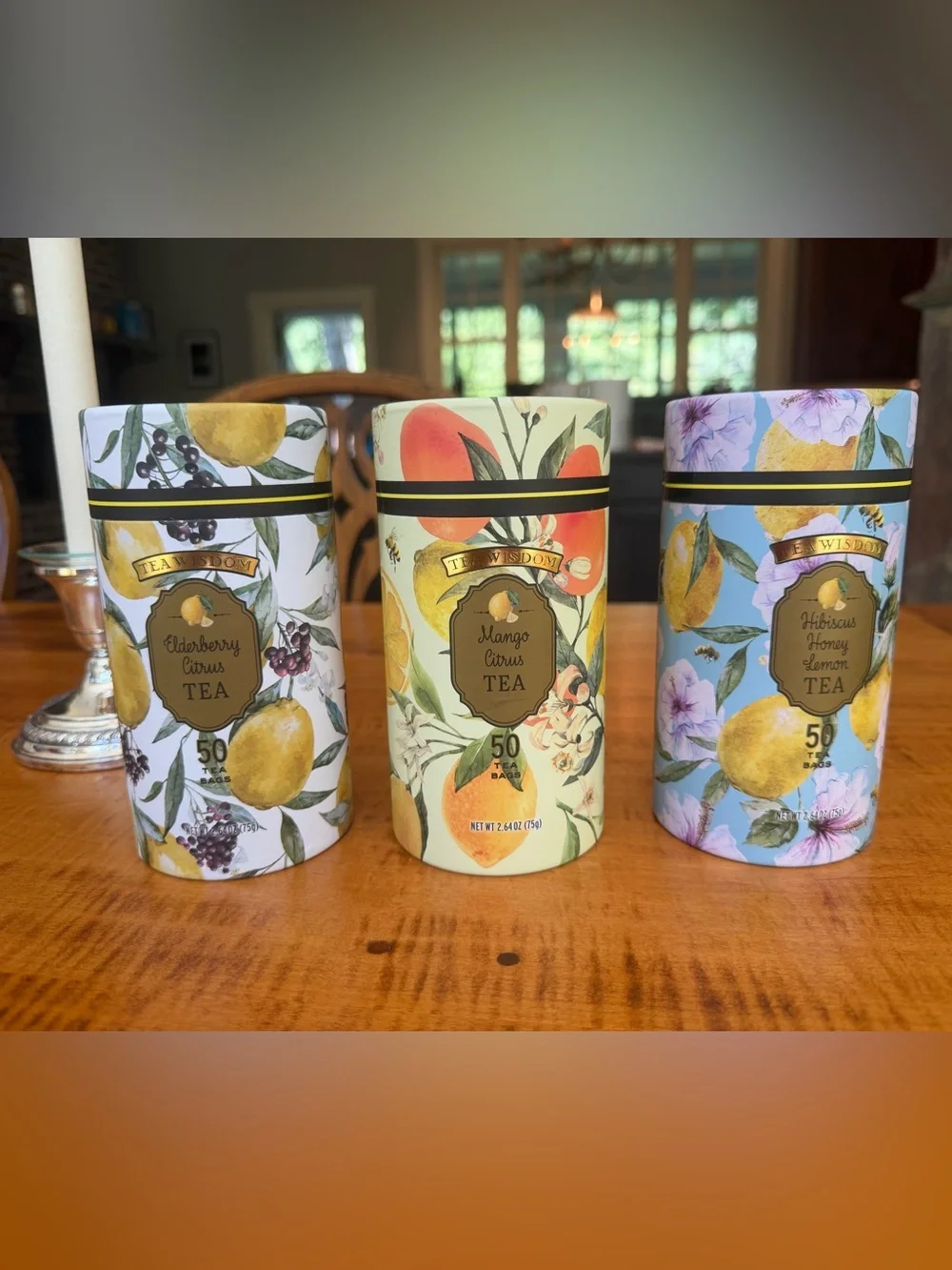 Tea Wisdom NWT Mango Citrus, Hibiscus Honey Lemon, Elderberry Citrus Set of 3